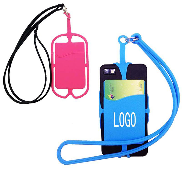 Silicone Mobile Pocket with String