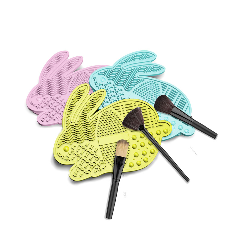 2019 New Rabbit Shaped Silicone Makeup Brush Cleaner Plate