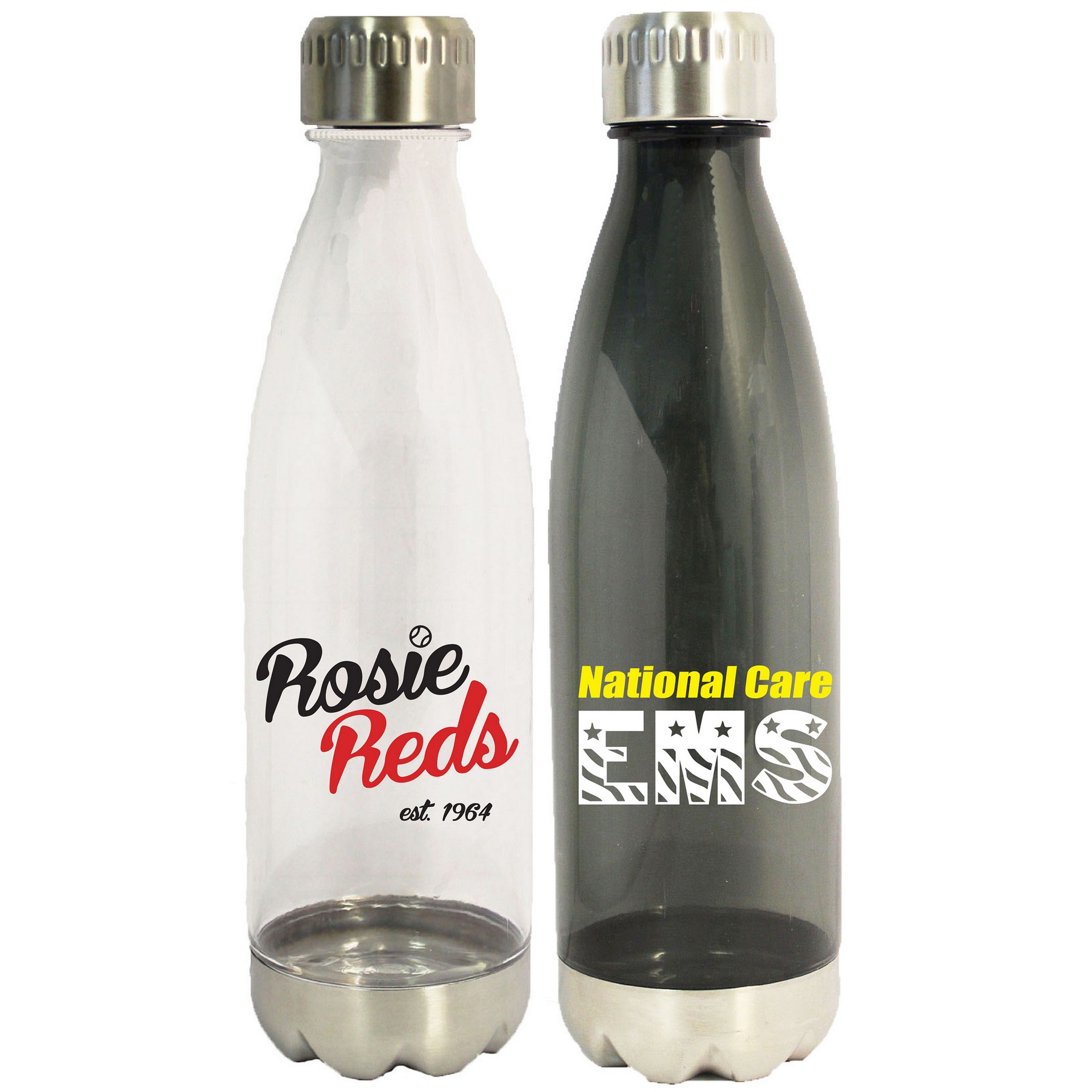 25 Oz. Tritan plastic Bottle with steel cap and base