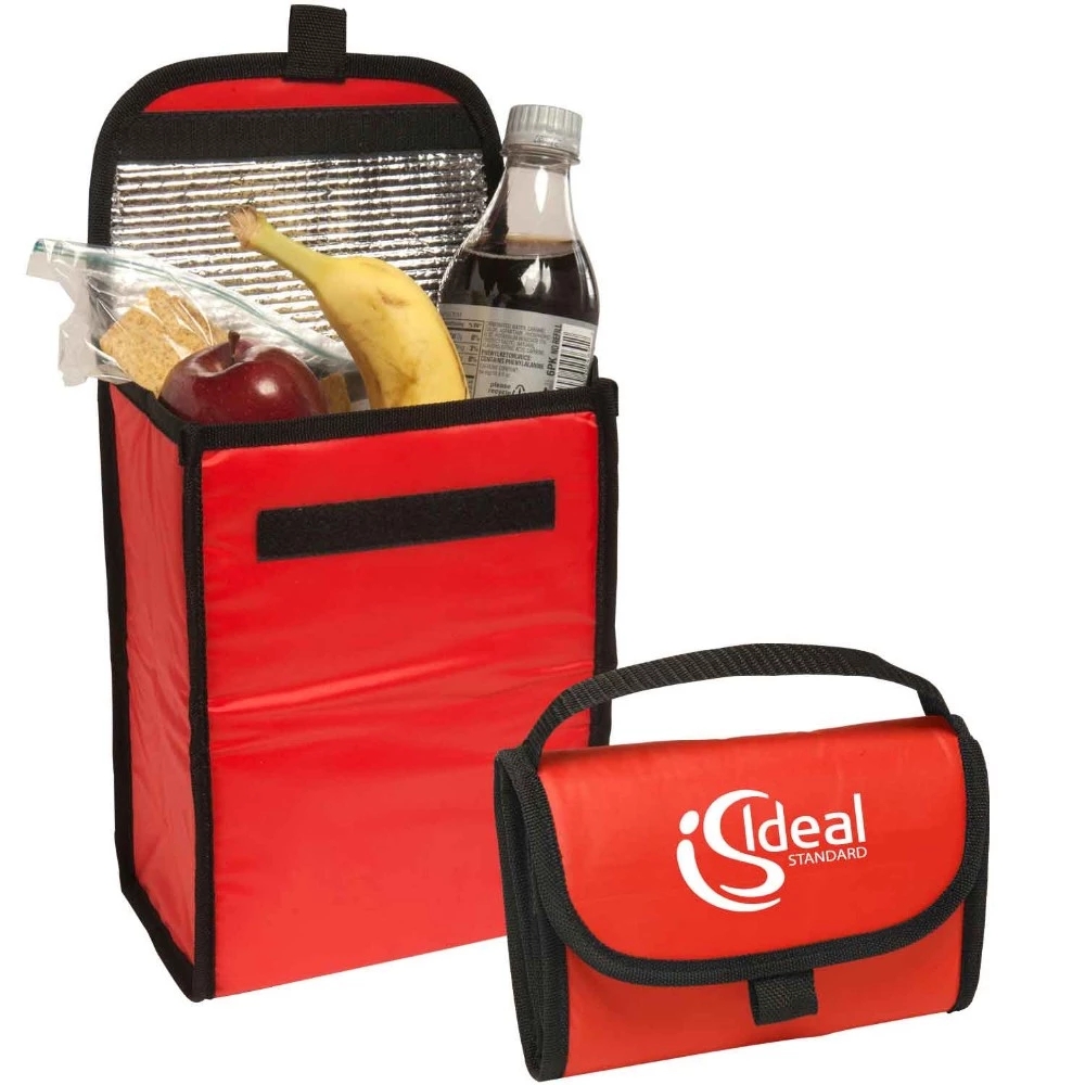 Folded insulated collapsible lunch cooler bag