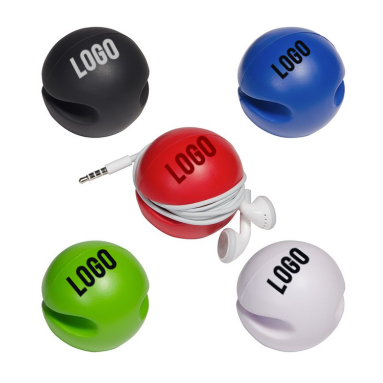 Ear Bud Holder with Stress Reliever Ball