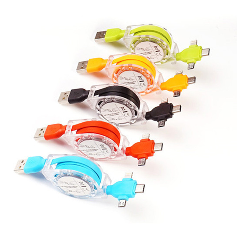 3 in 1 Transparent and Data Connection Charging Cable