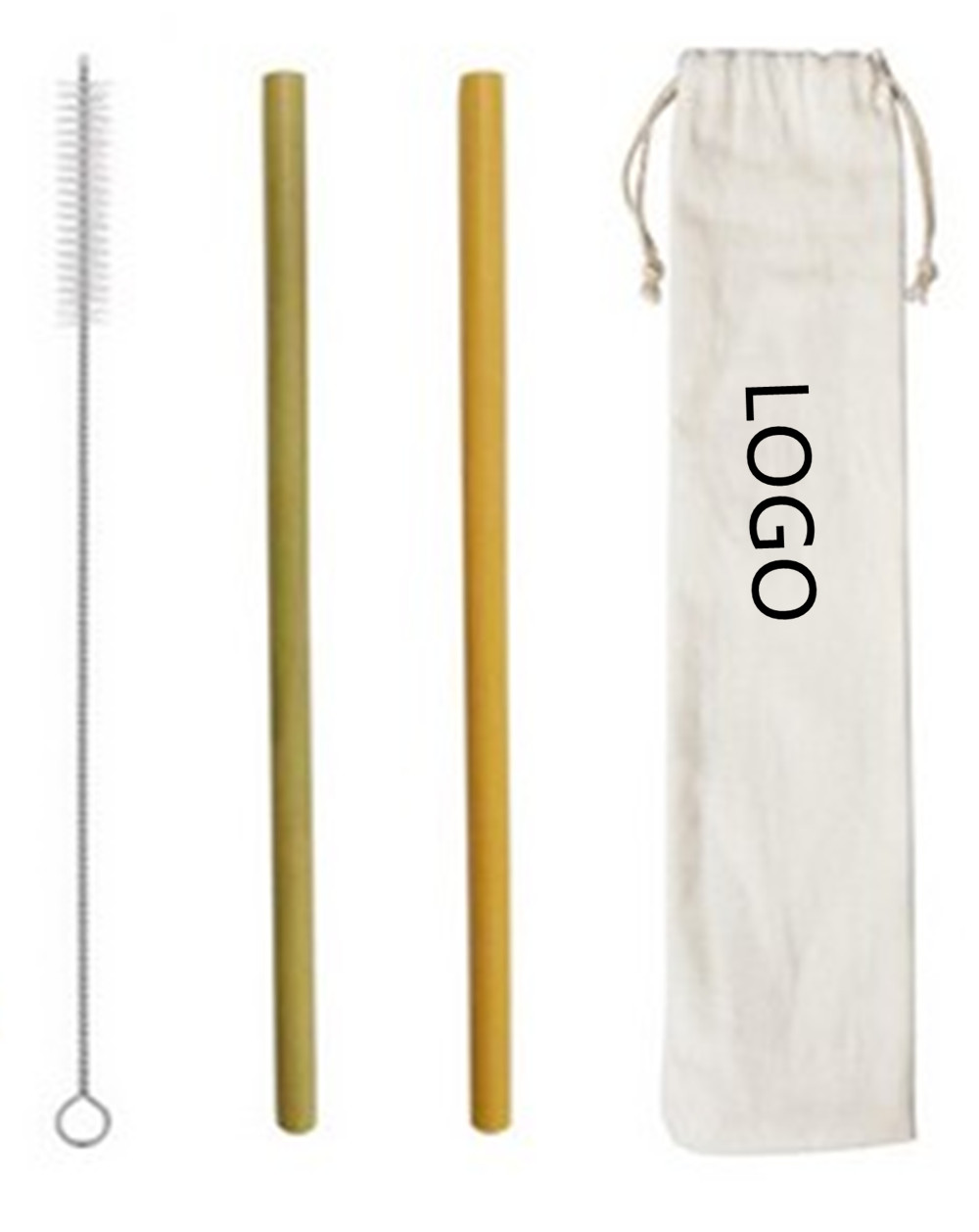 Reusable Bamboo Drinking Straw W/ Cotton Pouch