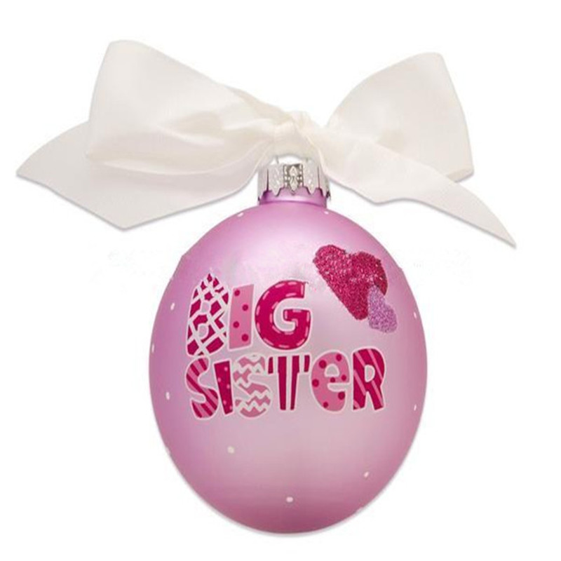 Glass Pink Christmas Ball with Bow