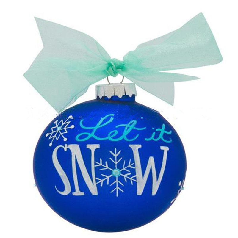 Glass Christmas Ball With Silk Ribbon