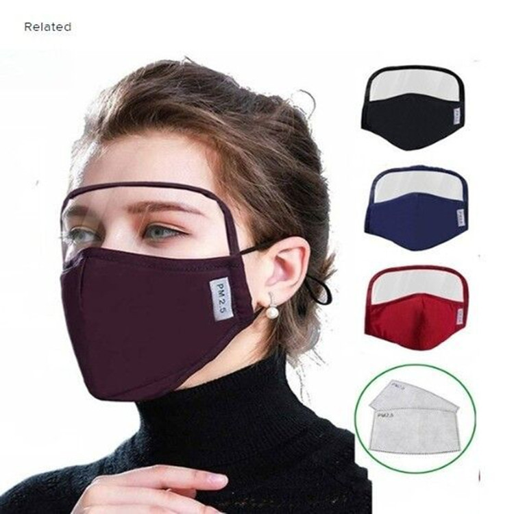 Anti-fog Washable Cotton Mask With Shield(No include Pad)