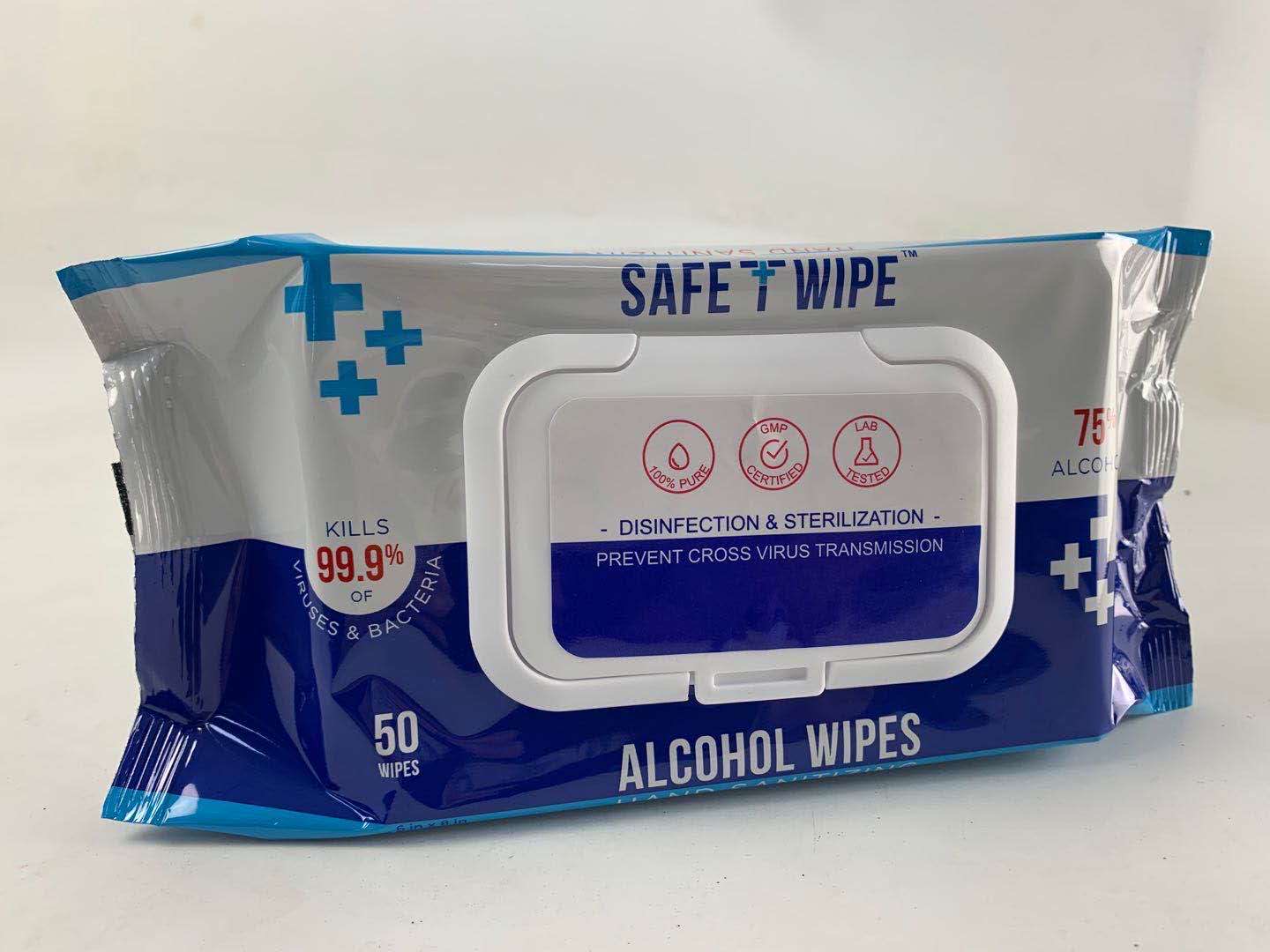 USA Inventory! 50counts 75% ALCOHOL WIPES